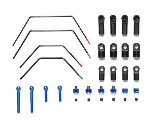 SET BARRAS ESTABILIZADORAS DELANTERA/TRASERA. TAMIYA 54757