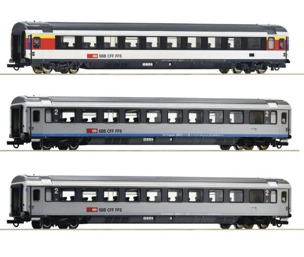 SET 3 VAGONES EUROCITY EC 6/7, SBB. ROCO 74022