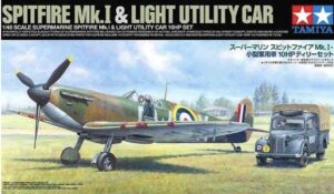 TAMIYA SPITFIRE Mk.I & LIGHT UTILITY CAR 1/48. 25211