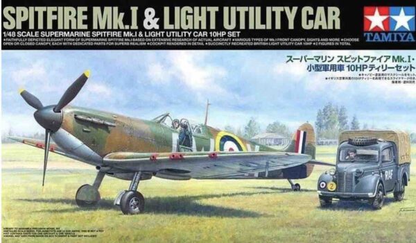 TAMIYA SPITFIRE Mk.I & LIGHT UTILITY CAR 1/48. 25211