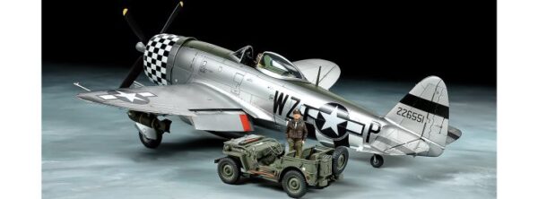 ITALERI P-47D THUNDERBOLT & 1/4t 4x4 LIGHT VEHICLE 1/48. 25214