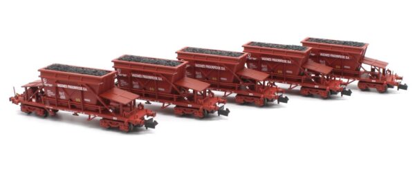 SET 5 TOLVAS TIPO Uas TT9 VAGONES FRIGORIFICOS. MFTRAIN N71014