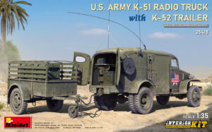 MINIART U.S. ARMY K-51 RADIO TRUCK & K-52 TRAILER 1/35. 35418
