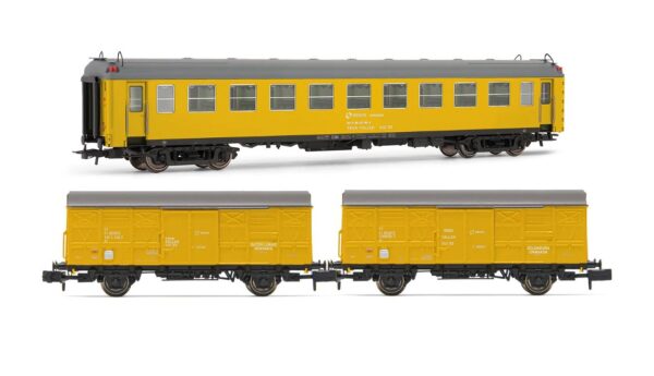 SET 3 COCHES TREN TALLER GRANADA, COCHE 5000 Y 2 VAGONES CERRADOS. ARNOLD HN4456