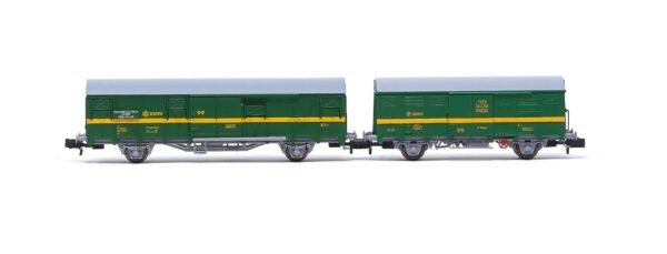 SET 2 VAGONES CERRADOS DE 2 EJES, TREN TALLER OVIEDO. ARNOLD HN6577