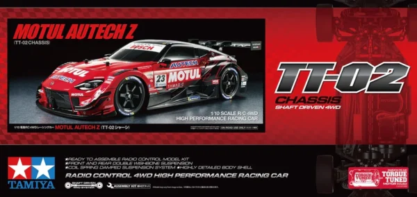 MOTUL AUTECH Z TT-02 CHASIS 1/10 190mm 4WD. TAMIYA 58735-60A