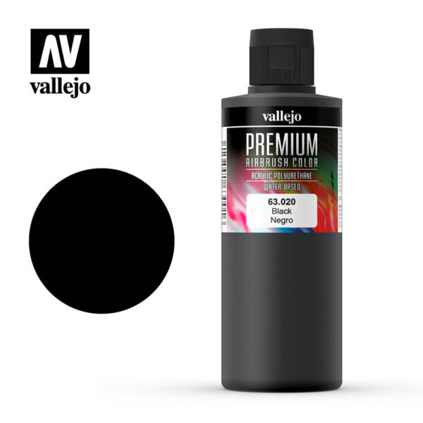 NEGRO PREMIUM COLOR 200ml. VALLEJO 63020