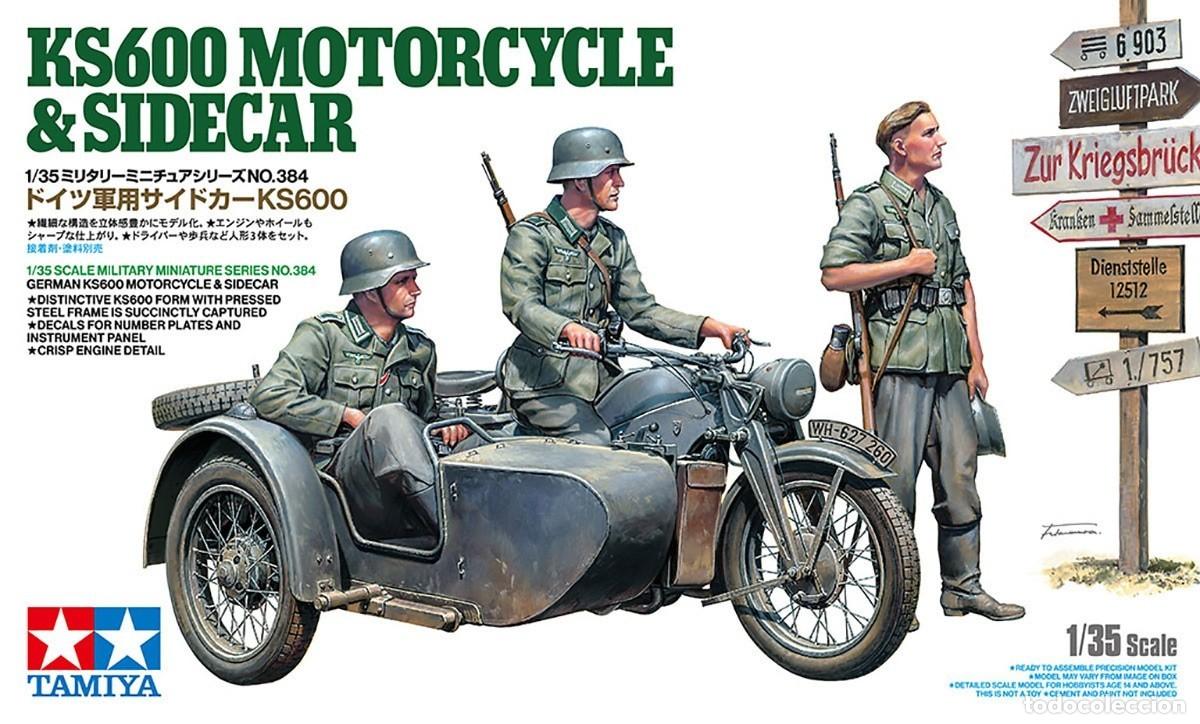 TAMIYA GERMAN KS600 MOTORCYCLE & SIDECAR 1/35. 35384