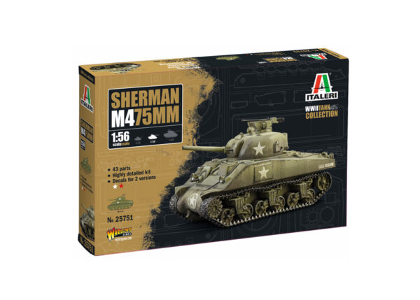 ITALERI SHERMAN M4 75MM 1/56. 25751