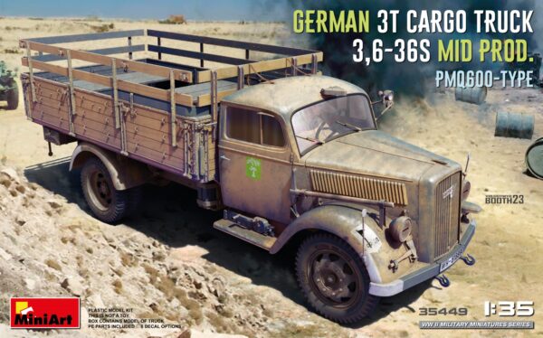 MINIART GERMAN 3T CARGO TRUCK PMQ600-TYPE 1/35. 35449