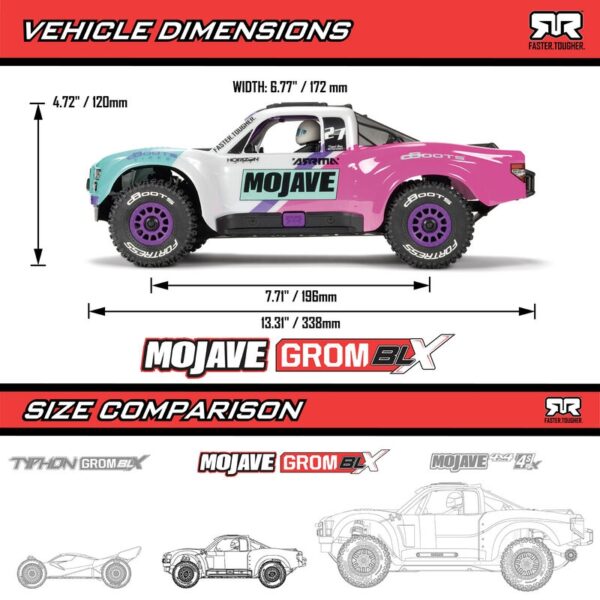 SHORT COURSE MOJAVE GROM BLX 4WD BRUSHLESS RTR 1/16. ARRMA ARA2304ST2 - Imagen 10