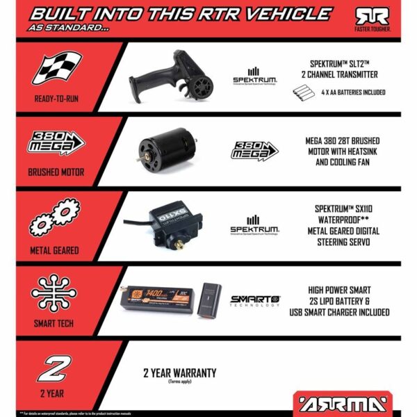 SHORT COURSE MOJAVE GROM 4WD BRUSHED RTR 1/16. ARRMA ARA2104T1 - Imagen 8