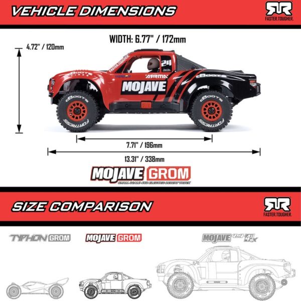 SHORT COURSE MOJAVE GROM 4WD BRUSHED RTR 1/16. ARRMA ARA2104T1 - Imagen 9