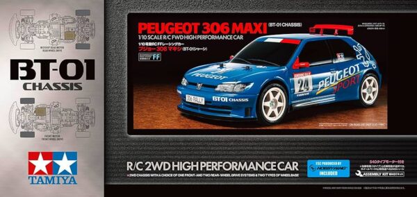 PEUGEOT 306 MAXI BT-01 CHASIS 2WD 1/10. TAMIYA 58746