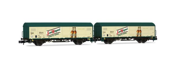 SET 2 VAGONES DE DOS EJES JPD, SAN MIGUEL, RENFE. ARNOLD HN6704