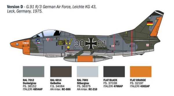 ITALERI FIAT G.91 R 1/48. 92645 - Imagen 5