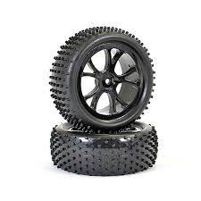 RUEDA CON LLANTA DELANTERA NEGRA BUGGY 1/10 (2). FTX6300B