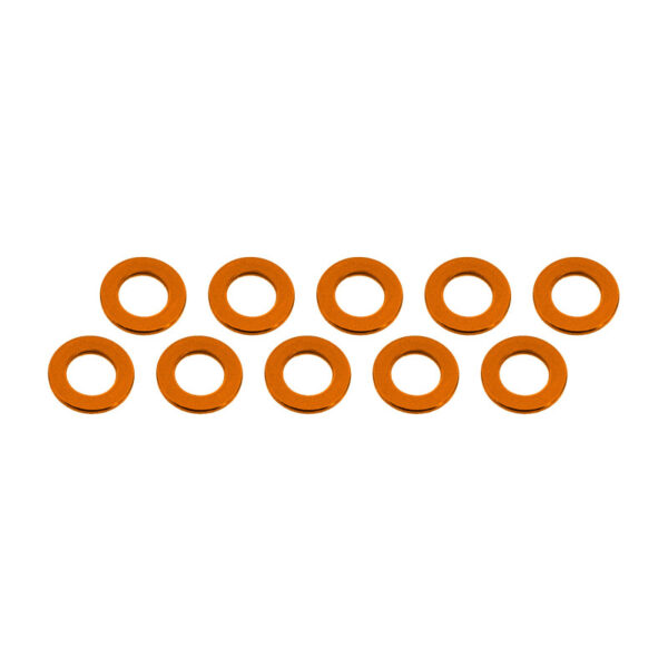 ARANDELAS ALUMINIO 3x6x0.5mm NARANJA (10). ULTIMATE UR1504-G