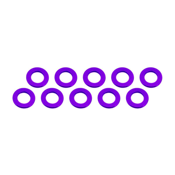 ARANDELAS ALUMINIO 3x6x0.5mm PURPURA (10). ULTIMATE UR1504-P