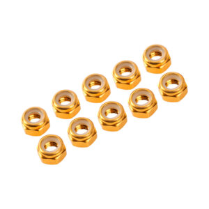 TUERCAS AUTOBLOCANTES M4, DORADO (10und). ULTIMATE UR1512-G