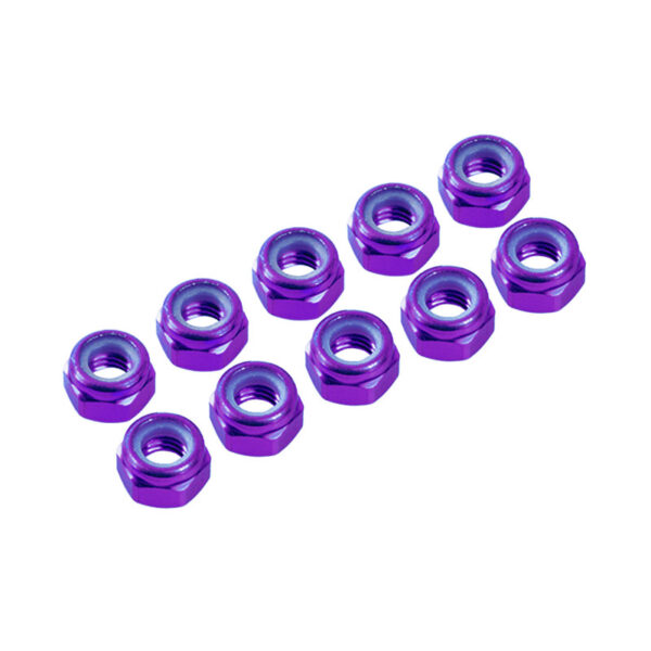 TUERCAS AUTOBLOCANTES M4, PURPURA (10und). ULTIMATE UR1512-P