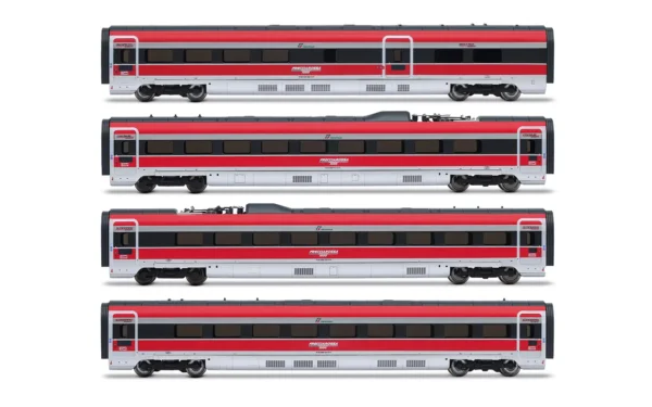 SET 4 COCHES TREN DE ALTA VELOCIDAD FS TRENITALIA, FRECCIAROSSA 1000, DUCATI. AR