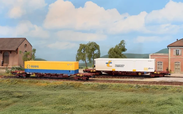 VAGON PORTACONTENEDORES MMC3, RENFE. ELECTROTREN HE6065 - Imagen 2