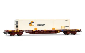 VAGÓN RENFE PORTACONTENEDORES MMC3 TRANSPORTE COMBINADO. ELECTROTREN HE6080