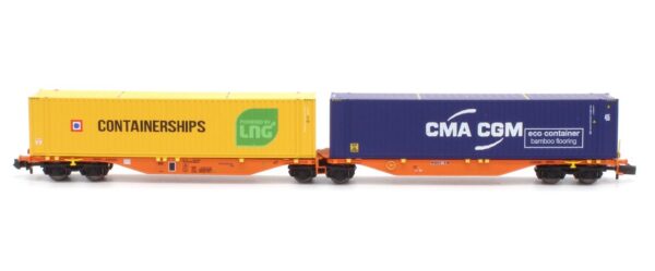 VAGON PLATAFORMA DOBLE ARTICULADA Sggrss 90 WASCO. MIKADOTRAIN NW-MFT 2 - Imagen 2
