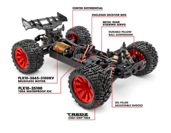 TRUGGY 1/10 QUANTUM+ XT FLUX 3S 4WD 1/10. MAVERICK 150301 - Imagen 5