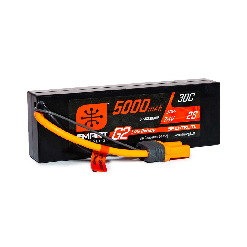 BATERIA LIPO 7.4V 5000mAh 2S 30C SMART G2 IC5. SPEKTRUM SPMX52S30H5