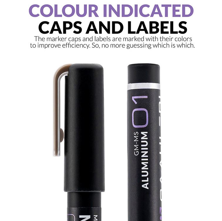 MARCADOR METALICO ACRILICO COLOR 01-ALUMINIO (2). GAAHLERI GA-45008 - Imagen 4