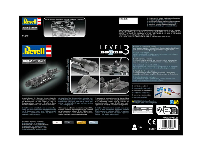 REVELL MODEL SET GERMAN MIDGET SUBMARINE TYPE 1/72. 05187 - Imagen 3
