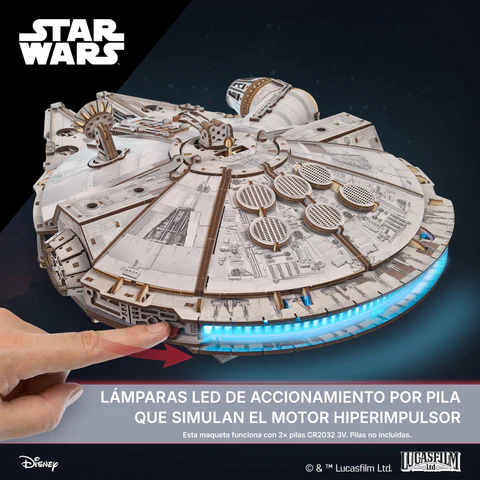 MILLENNIUM FALCON STAR WARS 1235 PIEZAS 1/75. UGEARS 70271 - Imagen 7