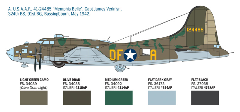 ITALERI B-17F FLYING FORTRESS 1/72. 1487 - Imagen 2