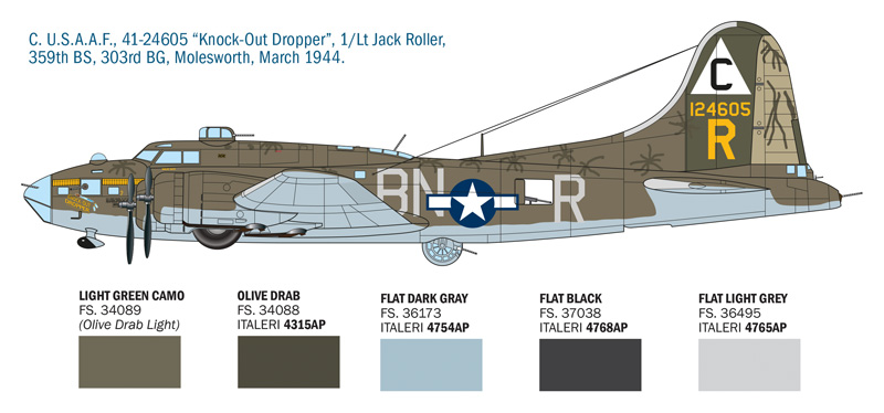 ITALERI B-17F FLYING FORTRESS 1/72. 1487 - Imagen 4
