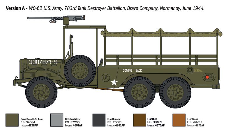 ITALERI DODGE WC-62/63 1/2 TON 6x6 1/35. 96230