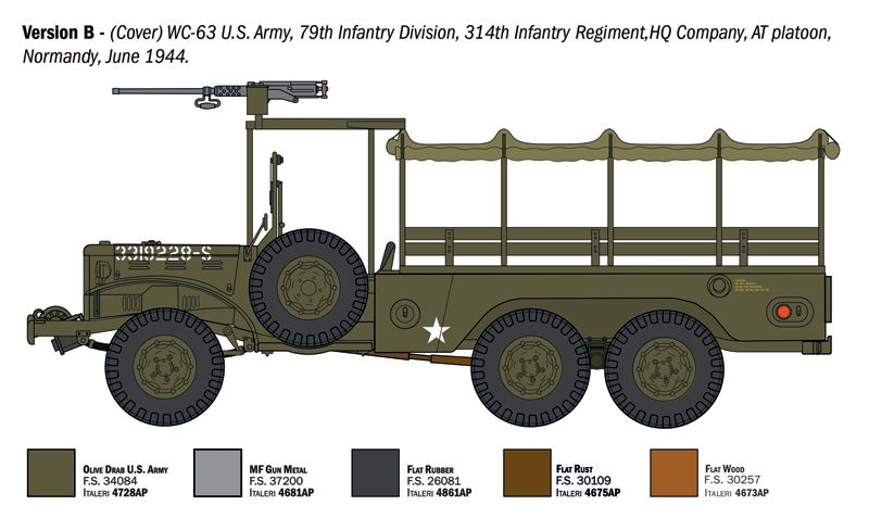 ITALERI DODGE WC-62/63 1/2 TON 6x6 1/35. 96230