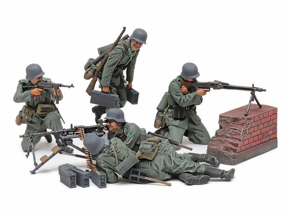 TAMIYA MILITARY MINIATURES GERMAN MACHINE GUN TEAM 1/35. 35386