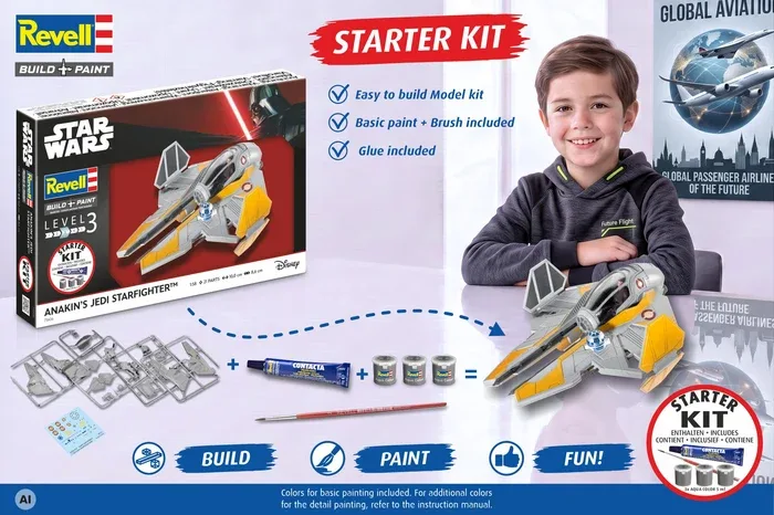 REVELL STAR WARS ANAKIN JEDI STARFIGHTER 1/58. 73606